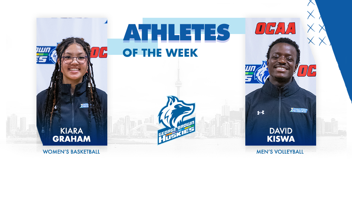 Athletes of the Week. Kiara Graham women's basketball. David Kiswa men's volleyball