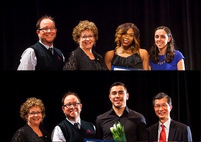 (Top: left to right) Mike Webster, Anne Sado, Aria Charles and Amy Williams. (Bottom: left to right) Anne Sado, Mike Webster, Vadim Halimov and Michael Chan.
