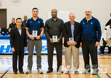(Left to Right) Manager of Athletics Ed Mark, Vadim Halimov, Kevin Taylor, Val Pozzan and Albert Da Silva.