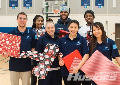 Back Row: Bezad Mohib (cross country), Chanel Kasusla (basketball), Dwayne Harrison (basketball), Kasey Morris (basketball) Front row: Leanne Prade (volleyball), Brittney Gee (volleyball), Bonnie Tran (volleyball)