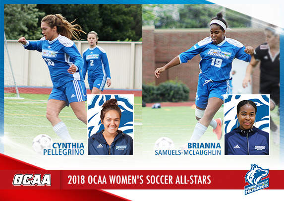 HUSKIES BRIANNA SAMUELS-MCLAUGHLIN, CYNTHIA PELLEGRINO NAMED OCAA ALL-STARS