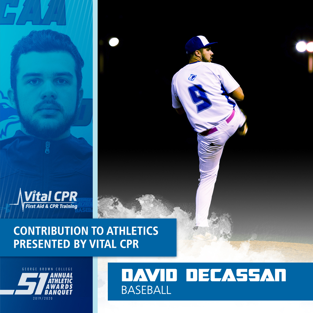 contribution to athletics presented by vital cprdavid decassanmens baseball