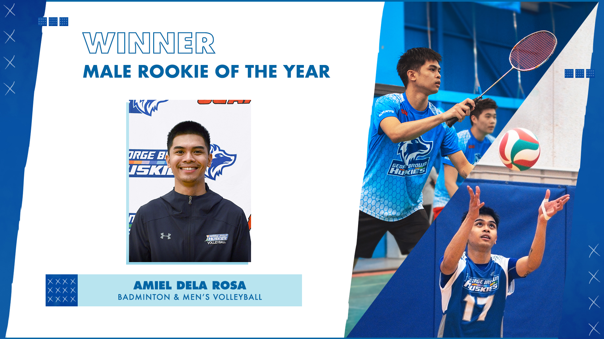 winner male rookie of the yearbadmintonmen'svolleyball Amiel Dela Rosa
