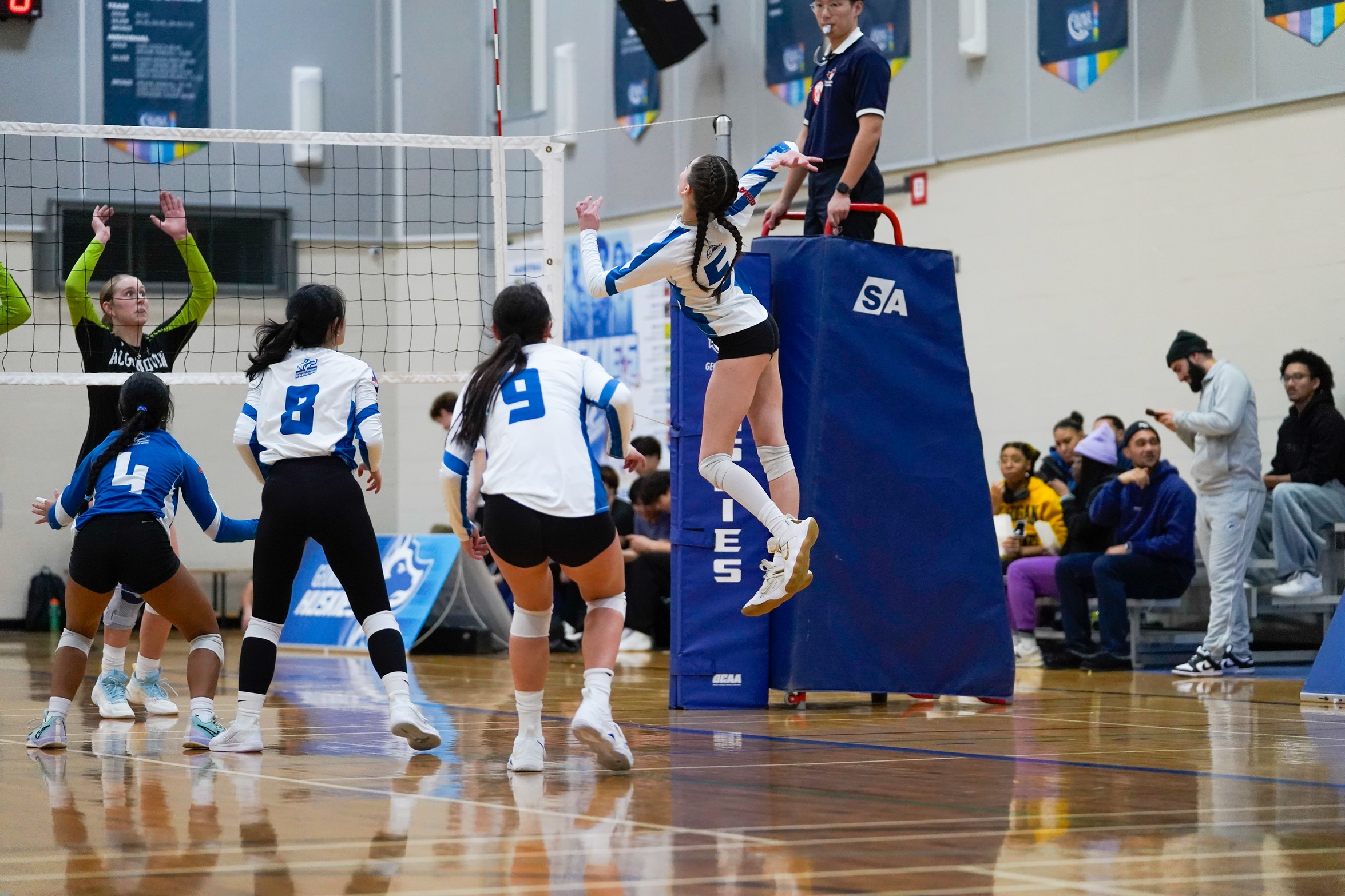 HUSKIES DROP FIVE-SETTER TO ALGONQUIN
